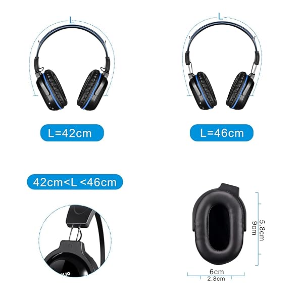 SIMOLIO SIMOLIO 2-Channel Infrared Headphones for Car DVD & TV - Universal Fit for Honda, Chrysler, GMC (3 Pack) - View 4 of 8