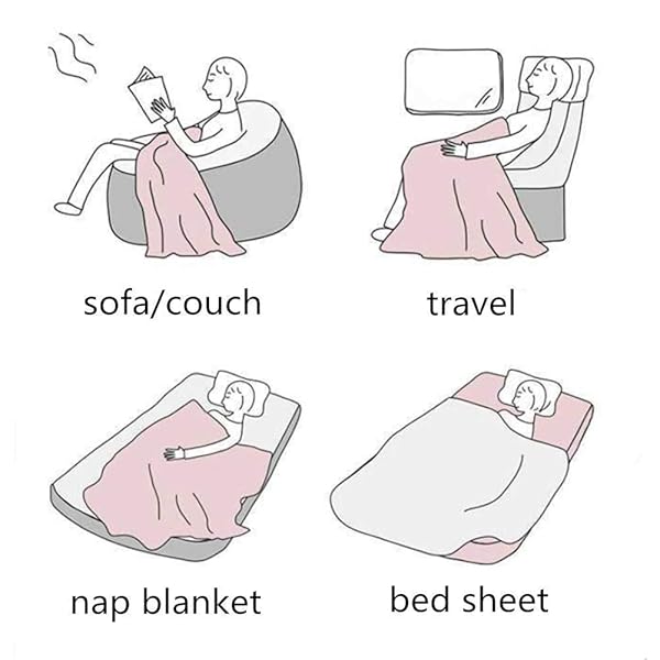 LOMAO LOMAO Sherpa Fleece Blanket Soft Dual Sided Throw Blanket for Couch Sofa Pink 51x63 - View 6 of 6