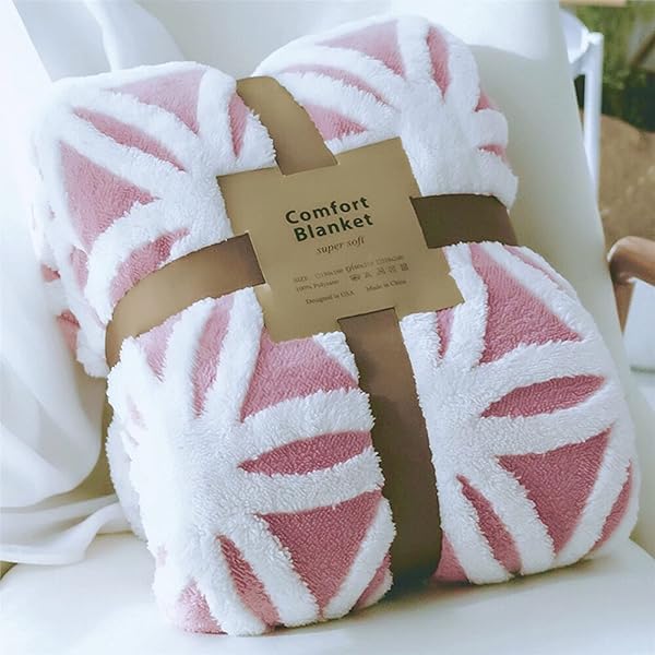 LOMAO LOMAO Sherpa Fleece Blanket Soft Dual Sided Throw Blanket for Couch Sofa Pink 51x63