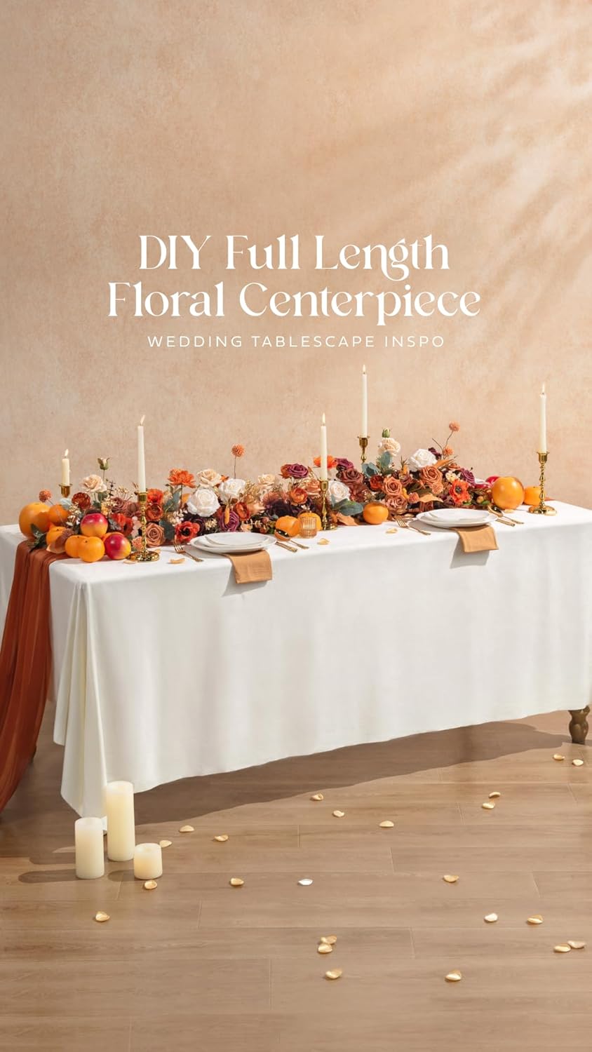 Ling's moment Ling's Moment 25Pcs Burnt Orange Roses Real Touch Foam Flowers for Wedding Bouquets Centerpieces and Home Decor - View 6 of 9