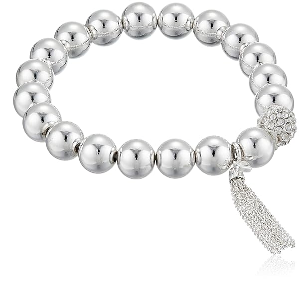 Nine West Shop Nine West Women's Silver Stretch Tassel Bracelet - Stylish & Versatile Accessory