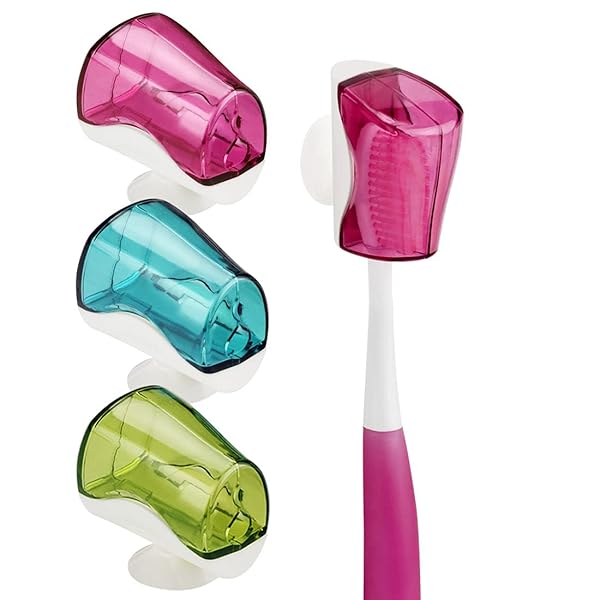 Linkidea Linkidea Travel Toothbrush Head Covers with Suction Cup - Portable Holder & Case for Travel (3PCS)