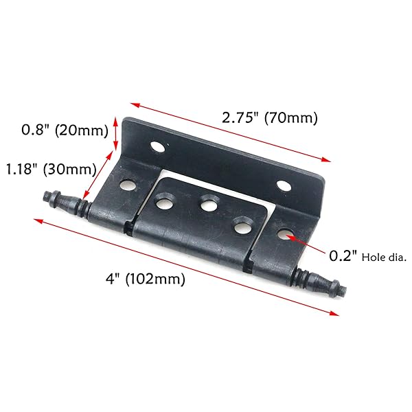 Antrader Antrader 2.75 Inch Full Inset Partial Wrap Long Axis Tip Hinge Vintage Black Cabinet Hinge 4 Pack for Furniture - View 2 of 5