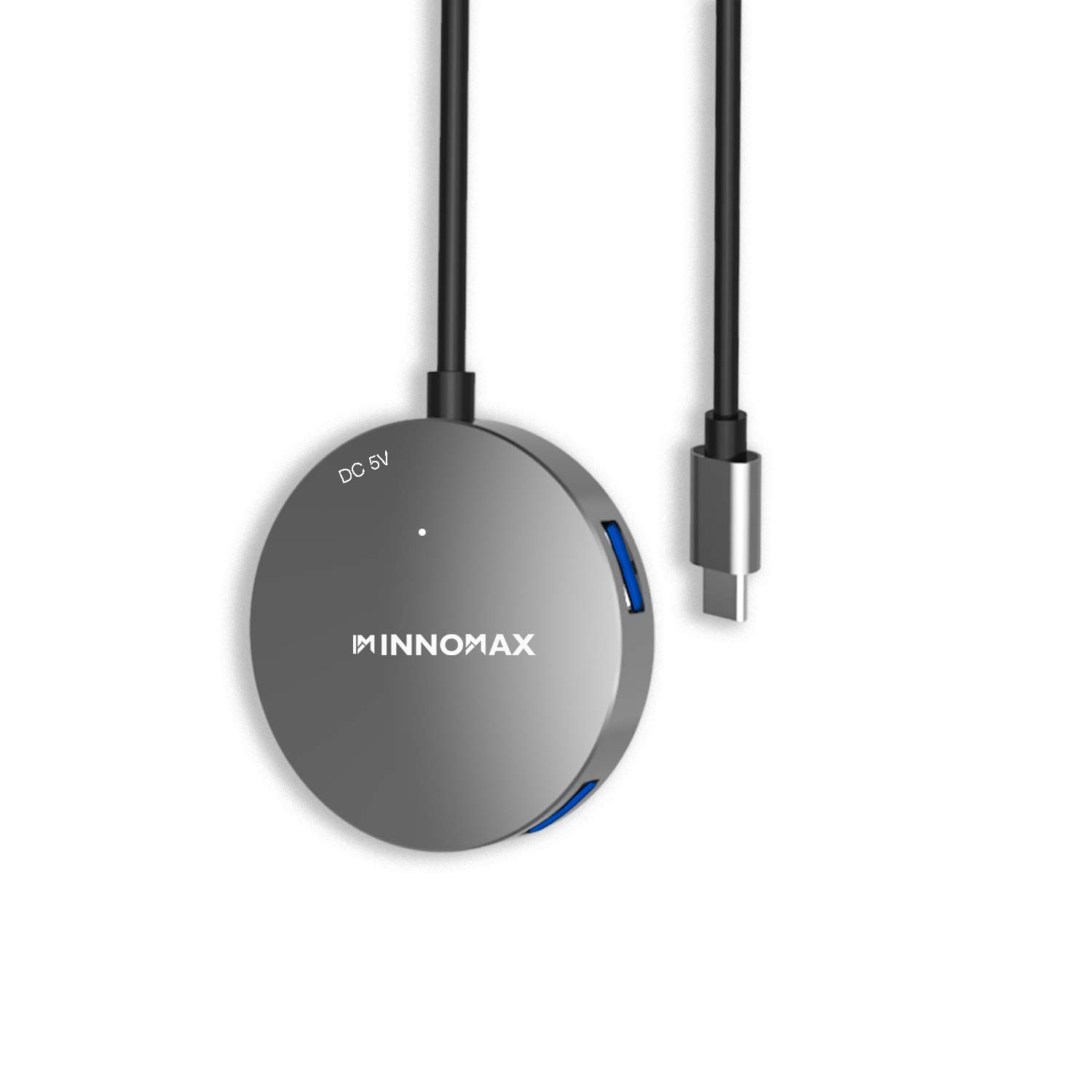 IM INNOMAX USB C Hub 4 Ports Adapter with Charging for MacBook Pro iMac Laptops and PCs Power Up Large USB Devices Gray