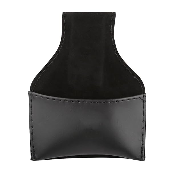 Dioche Portable PU Leather Pool Cue Chalk Holder with Clip - Black Billiard Chalk Pouch
