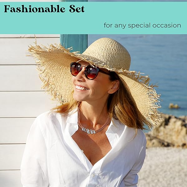 SHOP LC DELIVERING JOY SHOP LC Costume Jewelry for Women Boho Necklaces and Leather Bracelets 16 inch and 7 inch Faux Leather Choker Jewelry Sets Birthday Gifts Brown - View 3 of 9