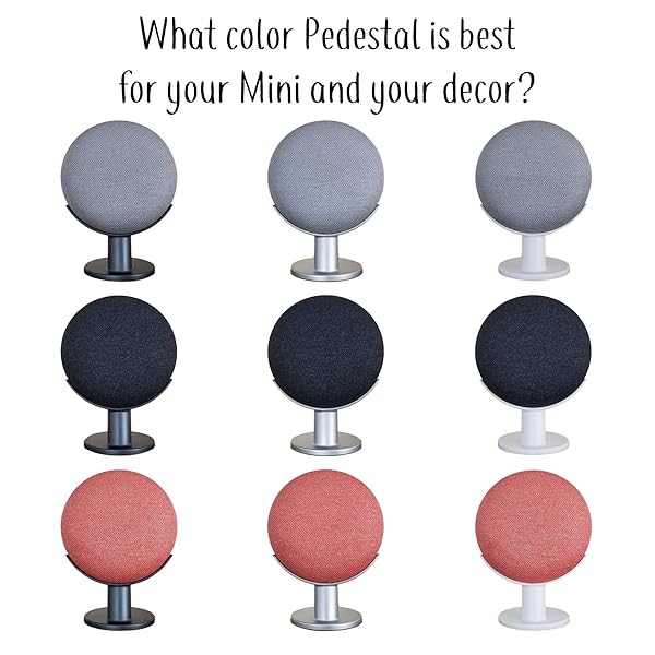Mount Genie Mount Genie Pedestal for Nest Mini & Google Home Mini | Enhance Sound & Style | Best Clean Mount Holder (Charcoal) - View 8 of 8