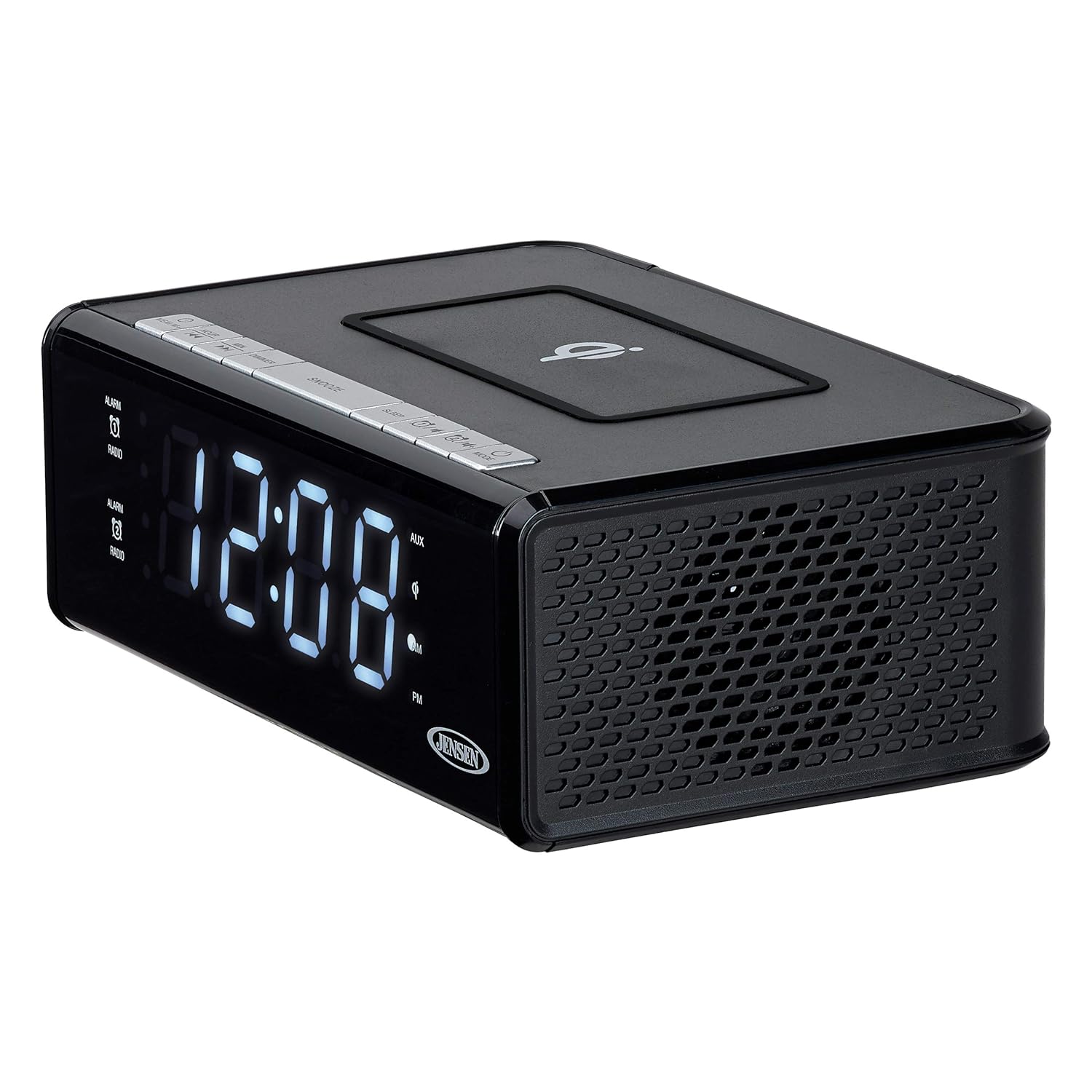 Jensen Jensen QiCR-200 Dual Alarm Clock Radio with Qi Charging White Compact Design for Easy Use - View 3 of 7