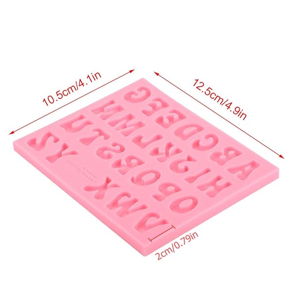 Hilitand Silicone Candy Molds: 3D Alphabet Baking Set for Cakes & Chocolates - 26 Letters - View 3 of 10
