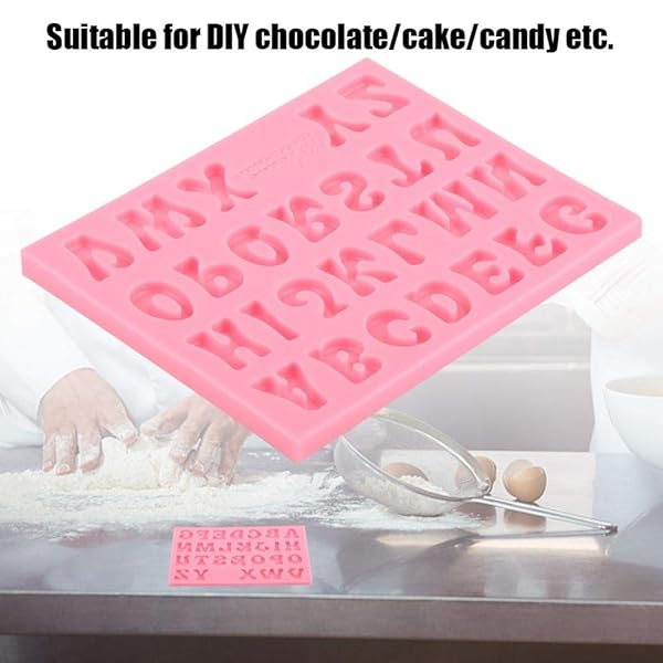 Hilitand Silicone Candy Molds: 3D Alphabet Baking Set for Cakes & Chocolates - 26 Letters - View 4 of 10