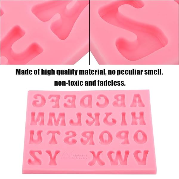Hilitand Silicone Candy Molds: 3D Alphabet Baking Set for Cakes & Chocolates - 26 Letters - View 6 of 10