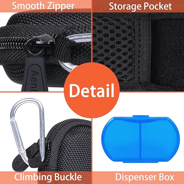 Aenllosi Hard Storage Case for AliveCor Kardia Mobile ECG Monitor and SHANREN Heart Rate Monitors with Pill Organizer by Aenllosi - View 2 of 7