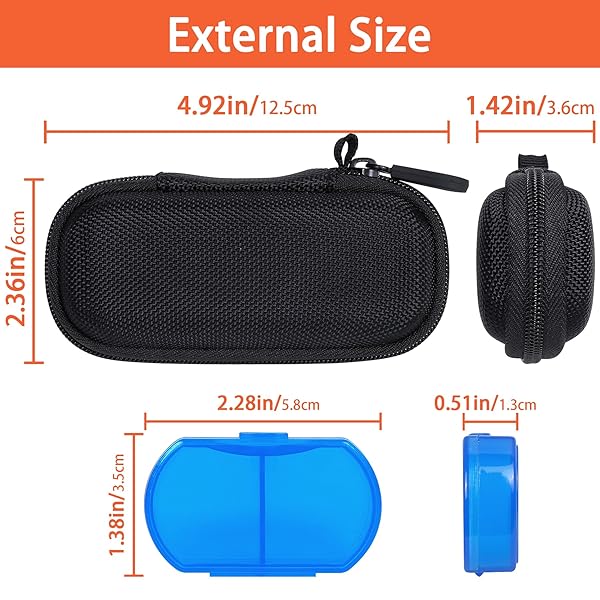 Aenllosi Hard Storage Case for AliveCor Kardia Mobile ECG Monitor and SHANREN Heart Rate Monitors with Pill Organizer by Aenllosi - View 4 of 7