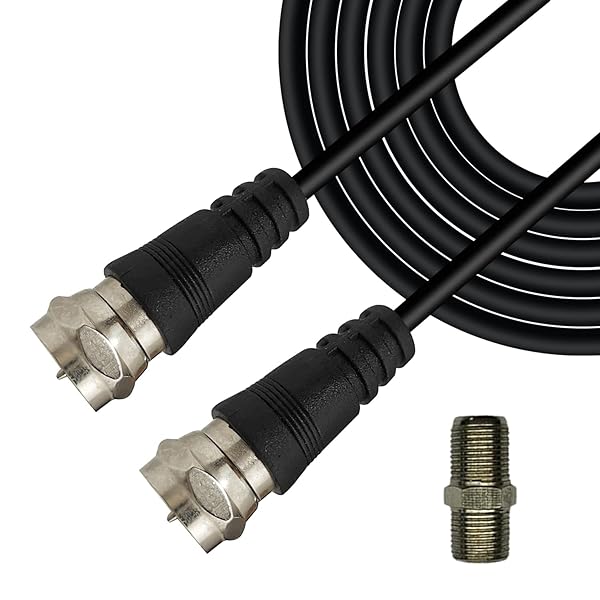 Chaowei Chaowei 15ft TV Antenna Extension Coaxial Cable with Coupler and F Type Connector for Digital TV and Satellite Cable