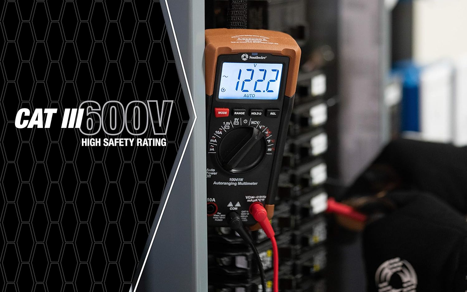 Southwire Southwire 10041N Auto Multimeter Black Brown High Accuracy Digital Tester for Home and Professional Use - View 6 of 8