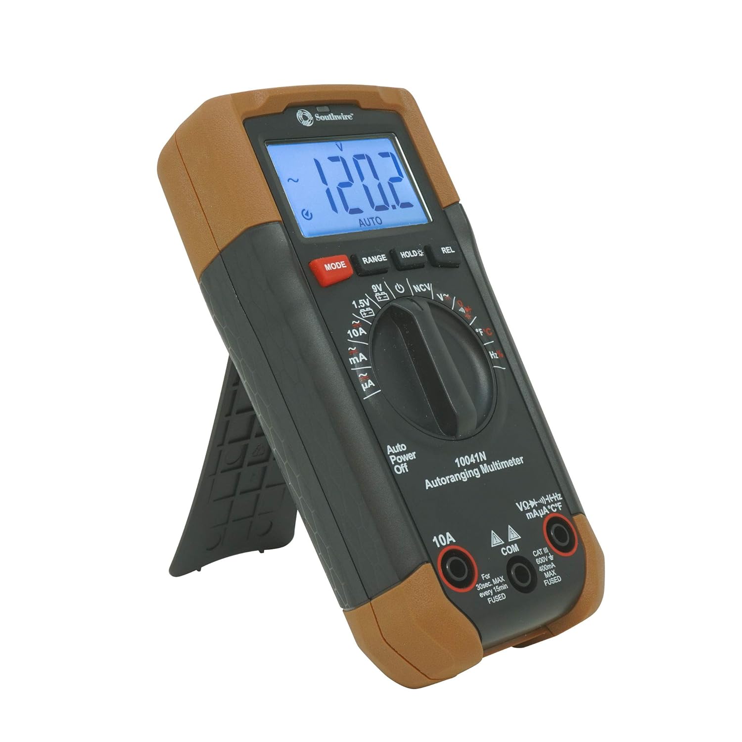 Southwire Southwire 10041N Auto Multimeter Black Brown High Accuracy Digital Tester for Home and Professional Use