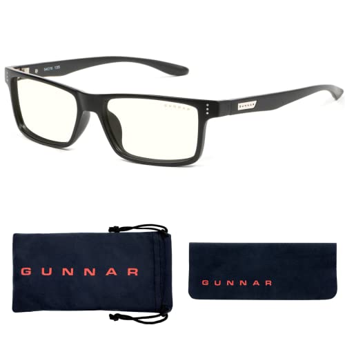 Gunnar GUNNAR Premium Reading Glasses Vertex Onyx Clear Tint Blocks 35 Percent Blue Light Pwr 1.5