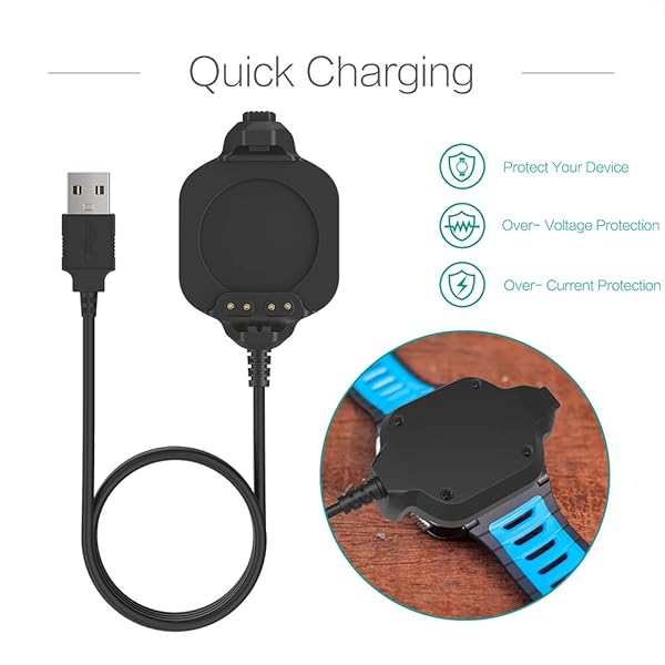 TUSITA TUSITA Charger for Garmin Forerunner 920XT Smartwatch USB Charging Cable Clip Cradle 100cm Fitness Tracker Accessory - View 2 of 7