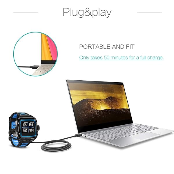 TUSITA TUSITA Charger for Garmin Forerunner 920XT Smartwatch USB Charging Cable Clip Cradle 100cm Fitness Tracker Accessory - View 7 of 7