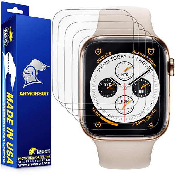 ArmorSuit ArmorSuit 6 Pack Screen Protector for Apple Watch Series 4/5 (44mm) - MilitaryShield HD Clear Film, Made in USA