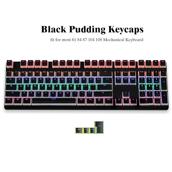 Happy Balls Happy Balls PBT Backlit Pudding Keycap Set for 61/87/104 MX Switches - Translucent OEM Profile (Black) - View 4 of 10