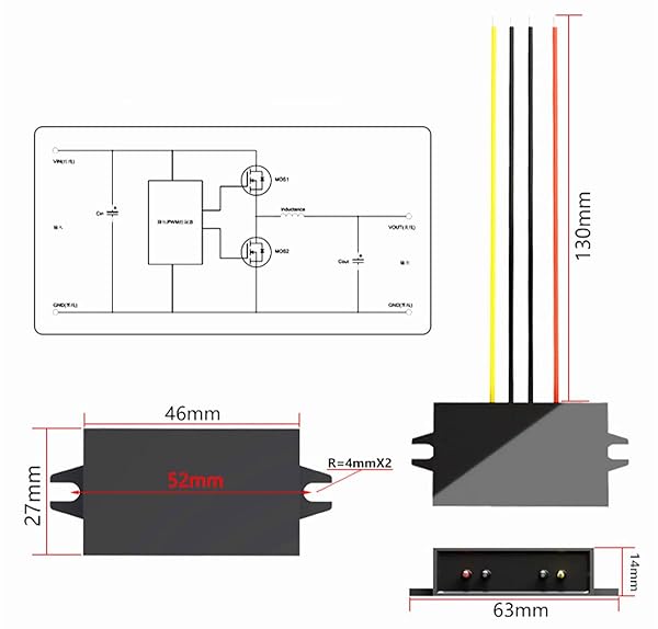 NOYITO NOYITO 7.5V 3A DC-DC Buck Converter Module - Waterproof, Overcurrent & Short-Circuit Protection - View 3 of 10