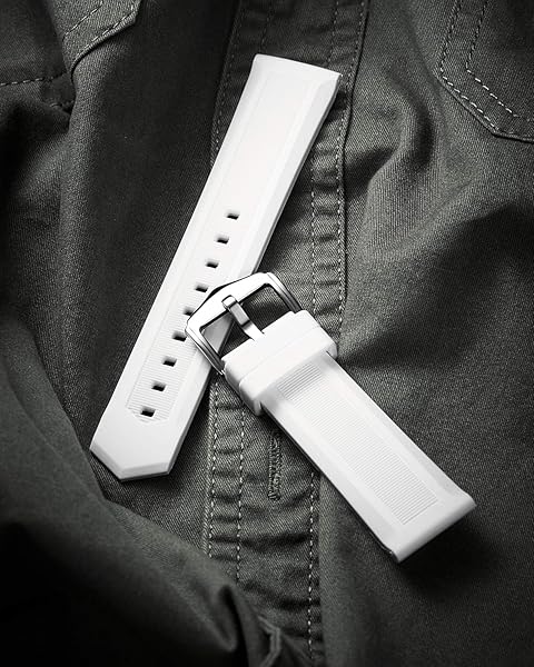 BINLUN BINLUN Silicone Rubber Watch Band Replacement Strap for Men and Women in Multiple Colors and Sizes for Smart Watches - View 2 of 7