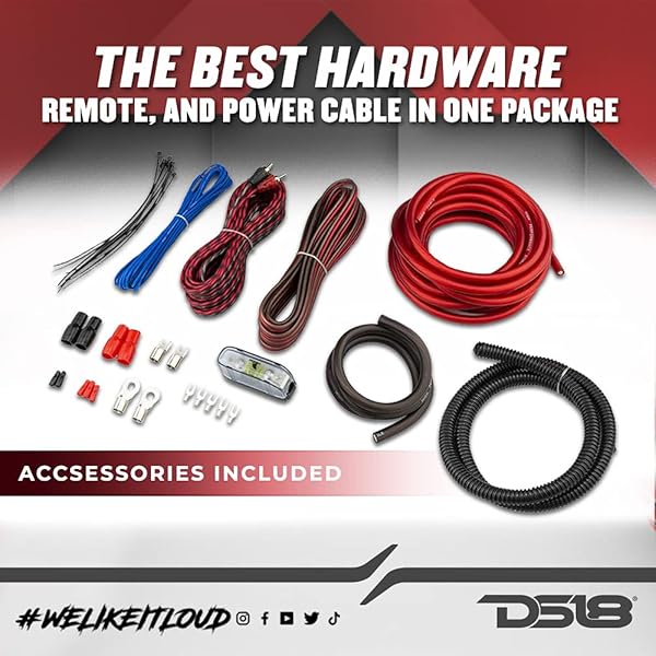 DS18 DS18 AK4 4 Gauge CCA Amplifier Wiring Kit - 1200W Power for Radios, Subwoofers & Speakers - View 4 of 8