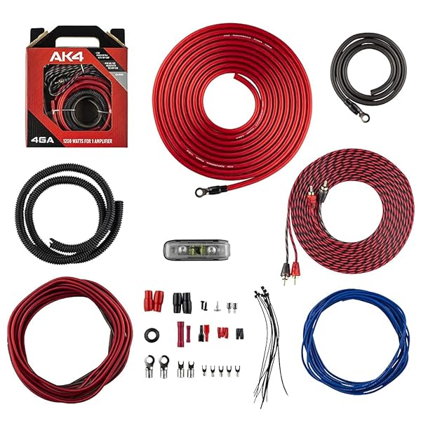 DS18 DS18 AK4 4 Gauge CCA Amplifier Wiring Kit - 1200W Power for Radios, Subwoofers & Speakers - View 5 of 8