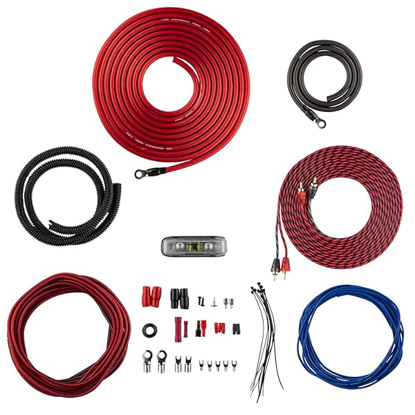 DS18 DS18 AK4 4 Gauge CCA Amplifier Wiring Kit - 1200W Power for Radios, Subwoofers & Speakers - View 2 of 8