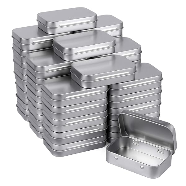 Tamicy Tamicy Metal Rectangular Tins - 40 Pack Mini Storage Boxes for Crafts & Home Organization - 3.5''x2.5''x0.8''