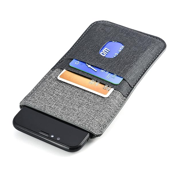 Dockem Dockem Luxe Wallet Sleeve 2.0 for iPhone 11 Pro Max XS Max 8 Plus 7 Plus Ultra Slim Pouch Cover with Card Holder Slots Black Grey - View 2 of 7