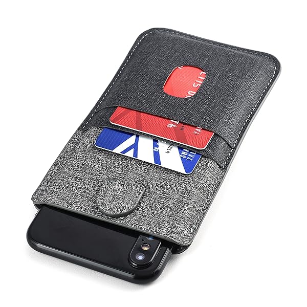Dockem Dockem Luxe Wallet Sleeve 2.0 for iPhone 11 Pro Max XS Max 8 Plus 7 Plus Ultra Slim Pouch Cover with Card Holder Slots Black Grey - View 3 of 7