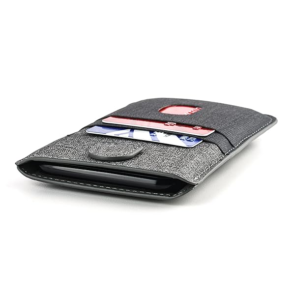 Dockem Dockem Luxe Wallet Sleeve 2.0 for iPhone 11 Pro Max XS Max 8 Plus 7 Plus Ultra Slim Pouch Cover with Card Holder Slots Black Grey - View 4 of 7