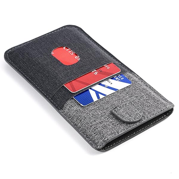 Dockem Dockem Luxe Wallet Sleeve 2.0 for iPhone 11 Pro Max XS Max 8 Plus 7 Plus Ultra Slim Pouch Cover with Card Holder Slots Black Grey