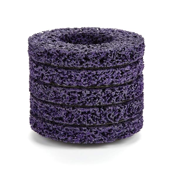 Hilitand Hilitand 5Pcs Poly Strip Wheel Disc for Paint and Rust Removal Quality Angle Grinder Discs 10000rpm 60# Purple - View 5 of 8