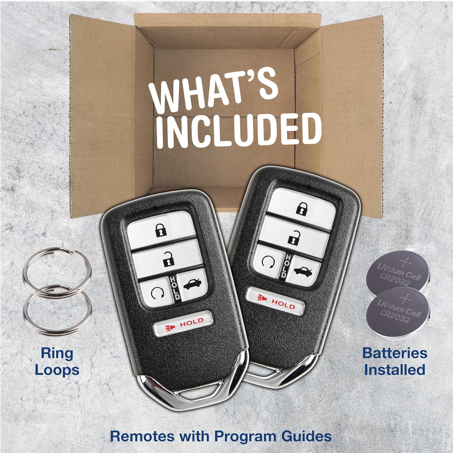 KeylessOption KeylessOption Keyless Entry Remote Start Smart Car Key Fob for Honda Civic 2016 2017 2018 Pack of 2 - View 3 of 9