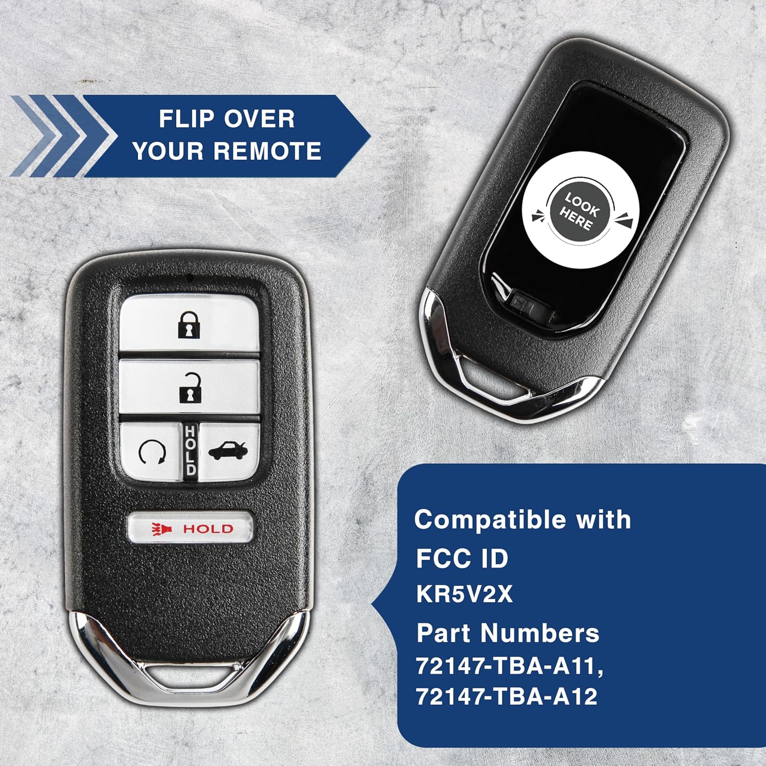 KeylessOption KeylessOption Keyless Entry Remote Start Smart Car Key Fob for Honda Civic 2016 2017 2018 Pack of 2 - View 5 of 9