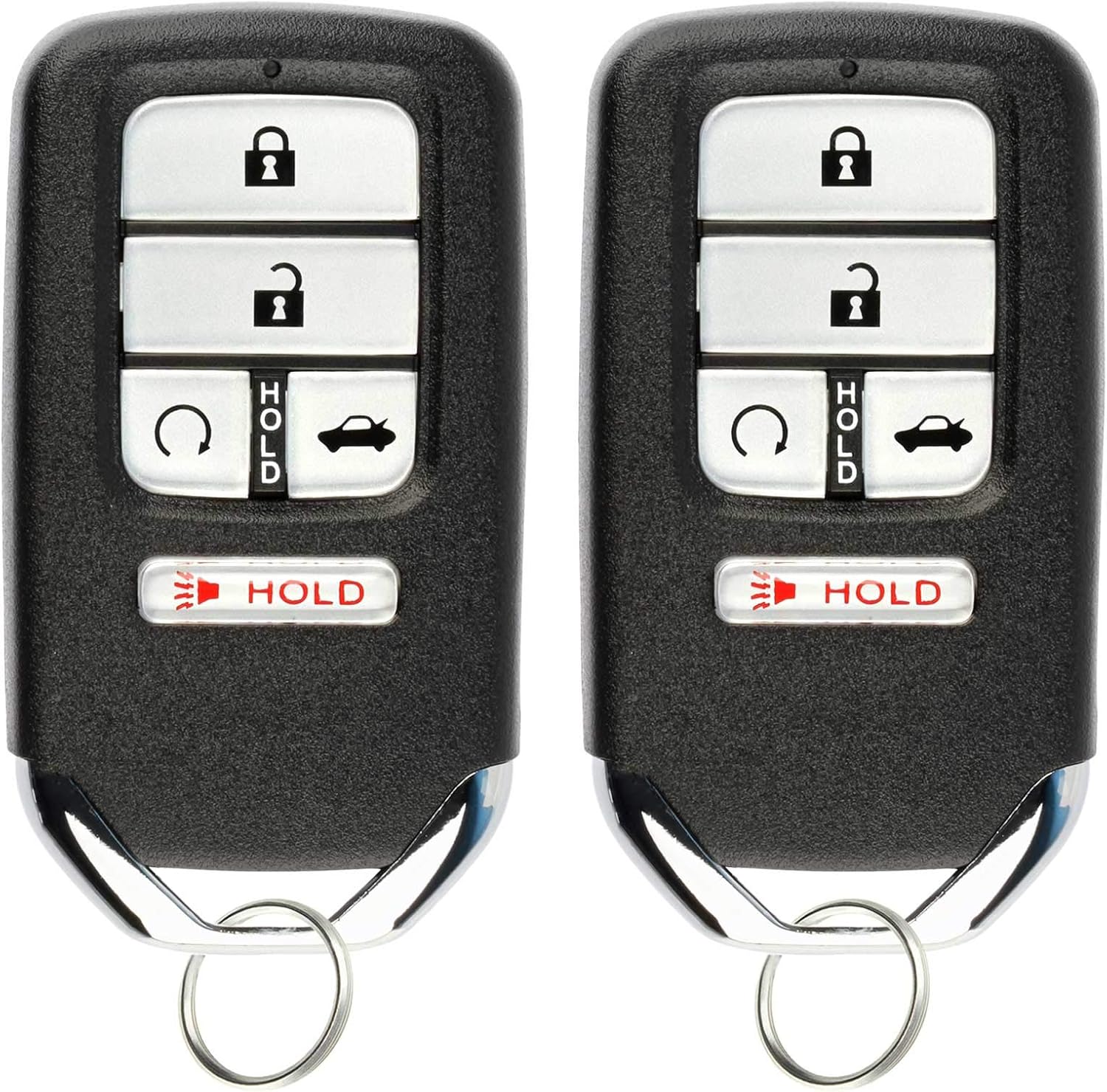 KeylessOption Keyless Entry Remote Start Smart Car Key Fob for Honda Civic 2016 2017 2018 Pack of 2