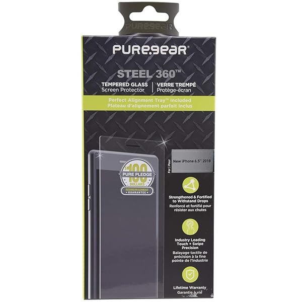 PureGear PureGear Steel 360 Tempered Glass Screen Protector for iPhone Xs MAX - Easy Install & $100 Repair Guarantee - View 7 of 7