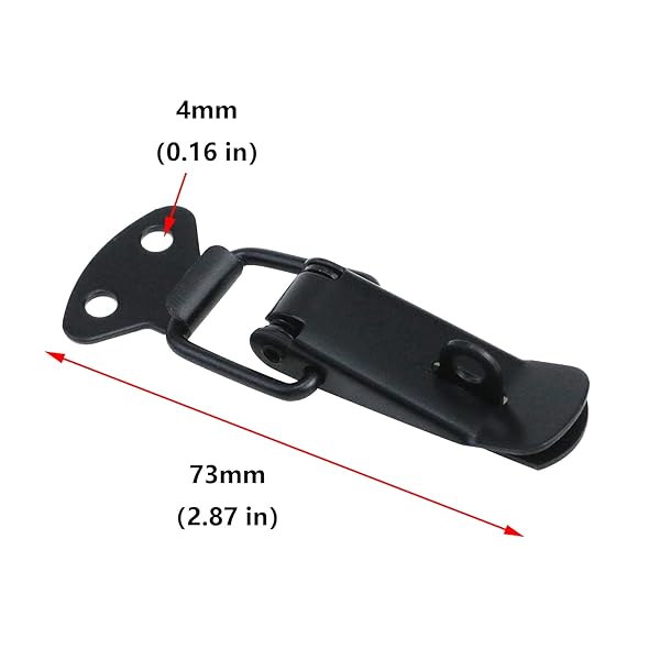 Antrader Antrader 4 Set Black Stainless Steel Cabinet Hardware Spring Loaded Latch Catch Toggle Hasp with Screws 2 1/4 Inch Length Lock Hole - View 2 of 6