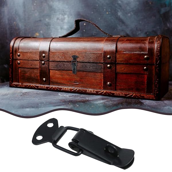 Antrader Antrader 4 Set Black Stainless Steel Cabinet Hardware Spring Loaded Latch Catch Toggle Hasp with Screws 2 1/4 Inch Length Lock Hole - View 5 of 6