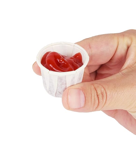 Golden Apple Golden Apple 0.5oz 250ct Compostable White Paper Souffle Portion Cups for Measuring Medicine Samples Jello Shots Harvest Paper