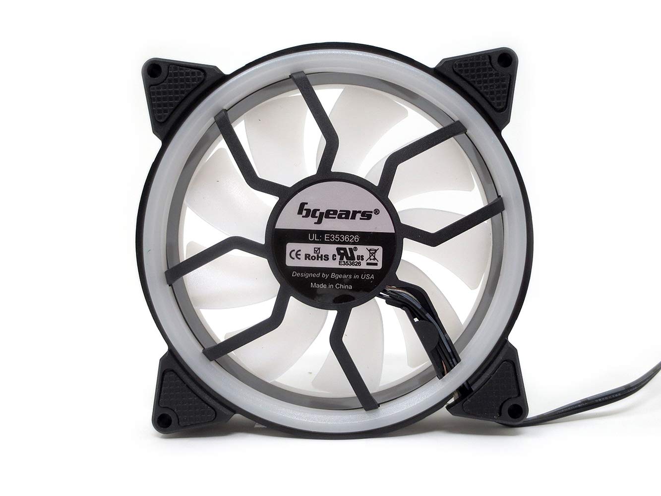 Bgears b-DualRing 120 White Cooling Fan for Efficient Heat Dissipation and Silent Operation - View 8 of 9