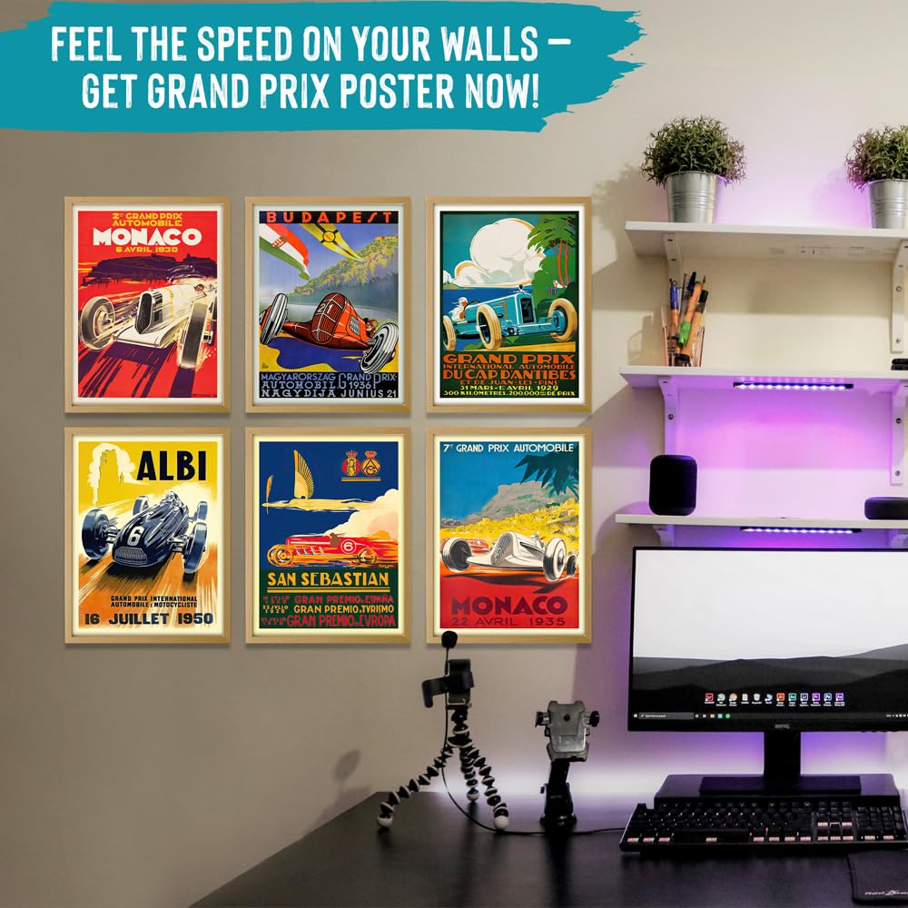 Wallbuddy Wallbuddy Set of 6 Grand Prix Posters for Formula and Motor Racing 11 x 17 Size - View 2 of 6