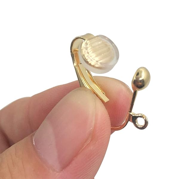 SENHAI SENHAI 24 Pcs Clip-on Earring Converter with 30 Silicone Pads for DIY Earring Making in Silver and Gold Plated Designs - View 5 of 9