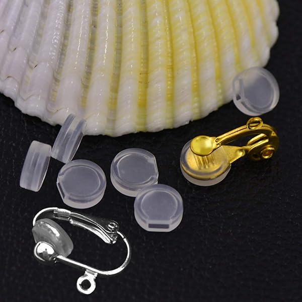 SENHAI SENHAI 24 Pcs Clip-on Earring Converter with 30 Silicone Pads for DIY Earring Making in Silver and Gold Plated Designs - View 8 of 9