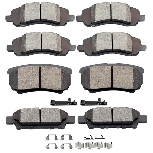SCITOO 8pcs Ceramic Brake Pads Kit for Chrysler, Dodge, Jeep & Mitsubishi - Perfect Fit for 200, Sebring, Avenger, Caliber & More