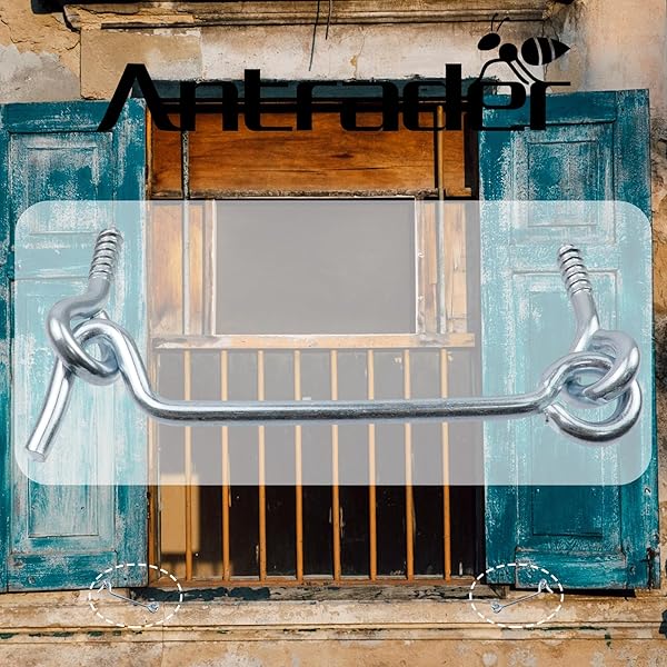 Antrader Antrader 3 Inch Zinc Plated Steel Hook and Eye Latch for Wood Gates and Window Screens 24-Pack - View 5 of 6