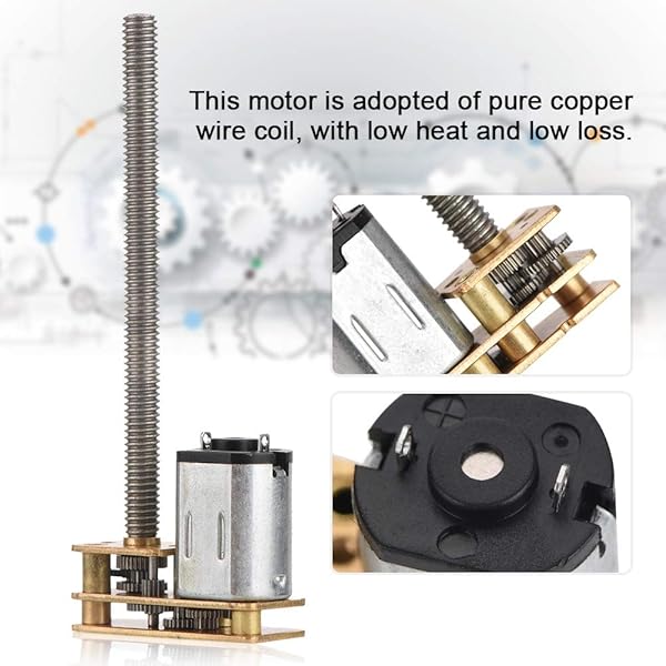 Hilitand DC 12V Gear Motor 1024GA20 - High Torque N20 Motor with M4 x 55mm Shaft, 200RPM Speed - View 7 of 10